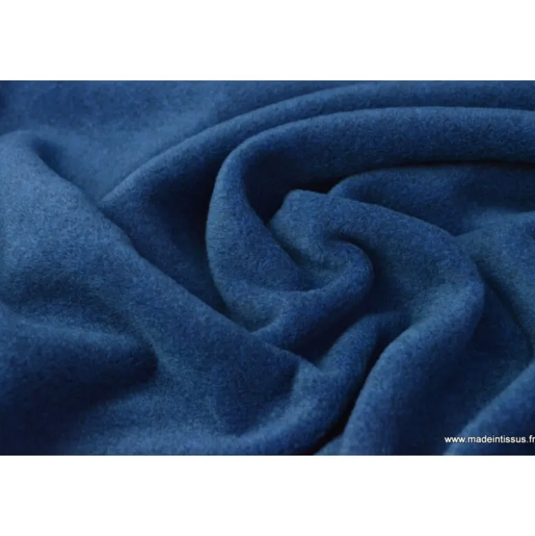 Tissu Polaire Made in France haut de gamme bleu marine Chiné - OEKO TEX