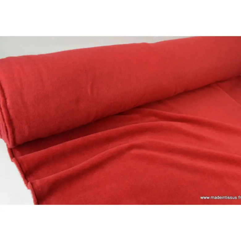Tissu Polaire Made in France haut de gamme ROUGE CHERRY - OEKO TEX