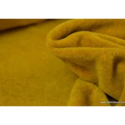 Tissu Polaire Made in France haut de gammeJAUNE MOUTARDE - OEKO TEX