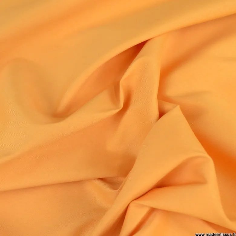Tissu polyester sergine mandarine pour robe de mariée et cocktail