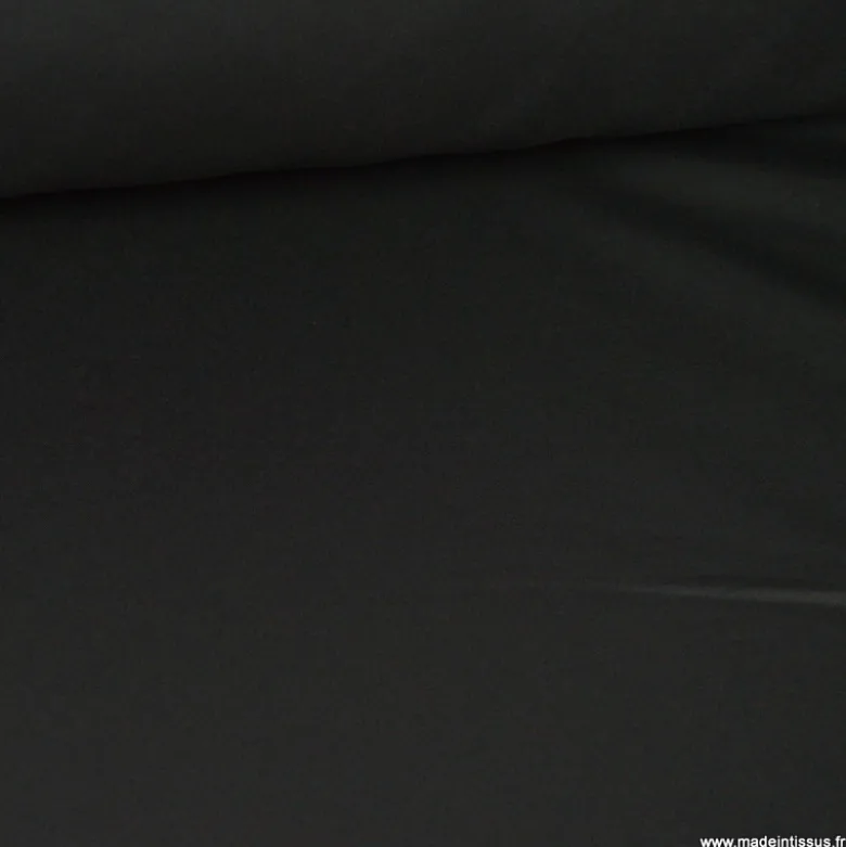 Tissu polyester sergine noir pour robe de mariée et cocktail
