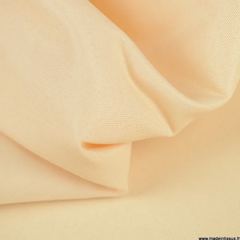 Tissu polyester sergine nougat pour robe de mariée et cocktail