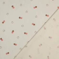 Tissu popeline Bio & OEKO TEX motifs pommes fond naturel - Poppy