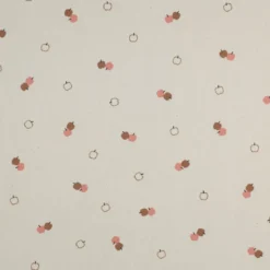 Tissu popeline Bio & OEKO TEX motifs pommes fond naturel - Poppy