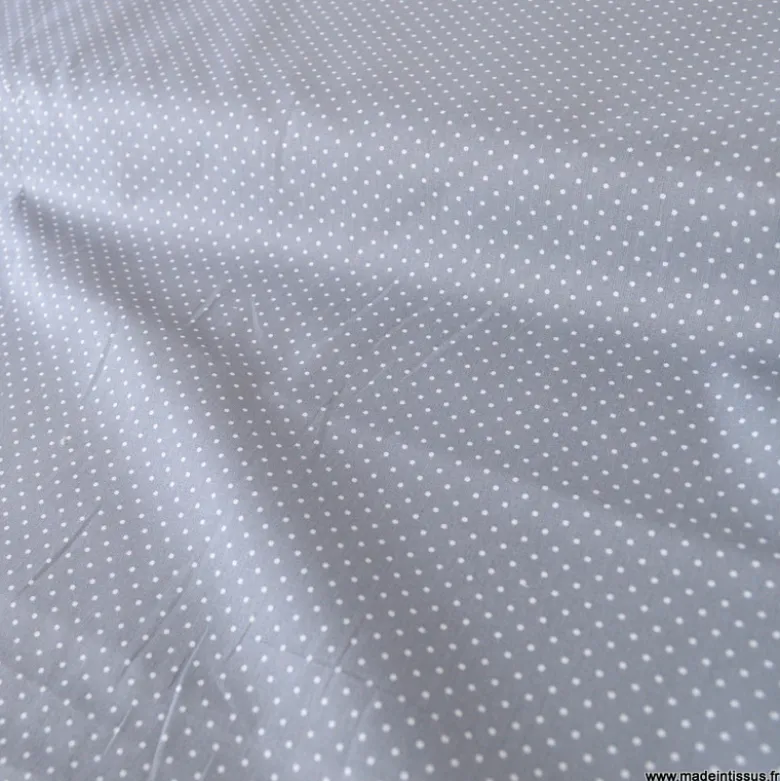 Tissu Popeline coton imprimé petit pois - OEKO TEX