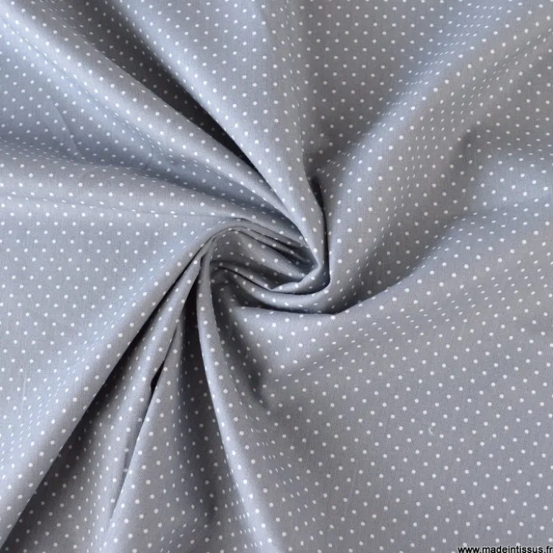 Tissu Popeline coton imprimé petit pois - OEKO TEX