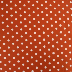 Tissu popeline coton motif Pois blancs fond Terracotta - OEKO TEX