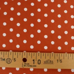 Tissu popeline coton motif Pois blancs fond Terracotta - OEKO TEX