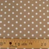 Tissu popeline coton motif Pois blancs fond Taupe - OEKO TEX