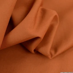 Tissu Popeline coton OEKO TEX uni Cognac - OEKO TEX