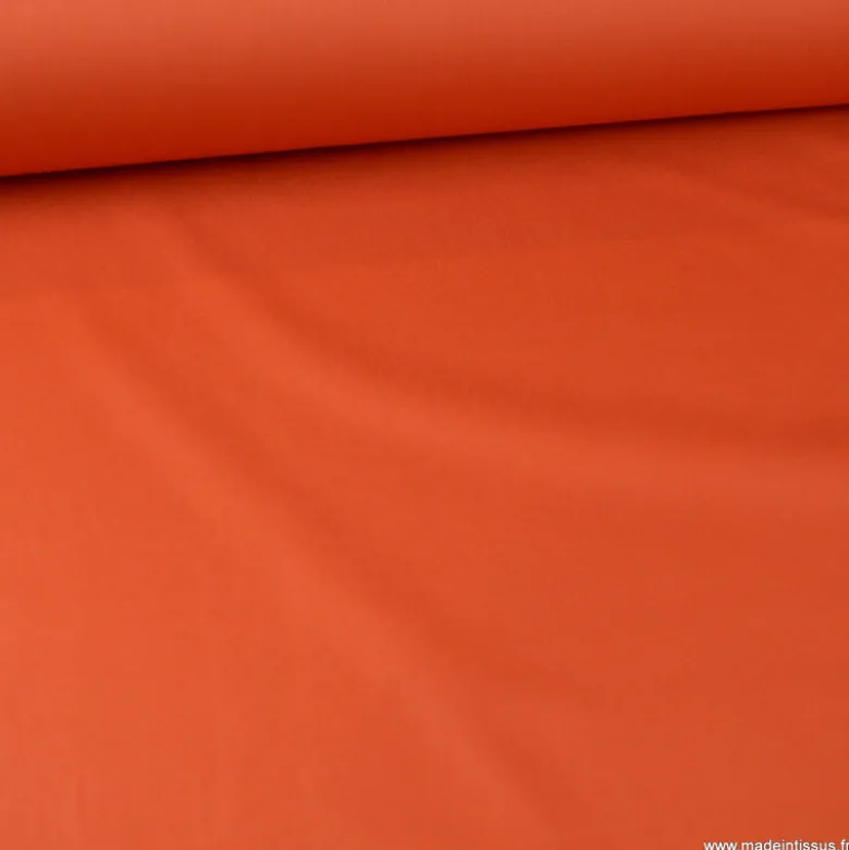 Tissu Popeline coton OEKO TEX uni Terracotta - OEKO TEX
