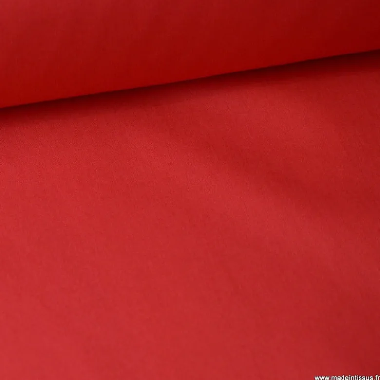 Tissu Popeline coton OEKO TEX uni Rouge