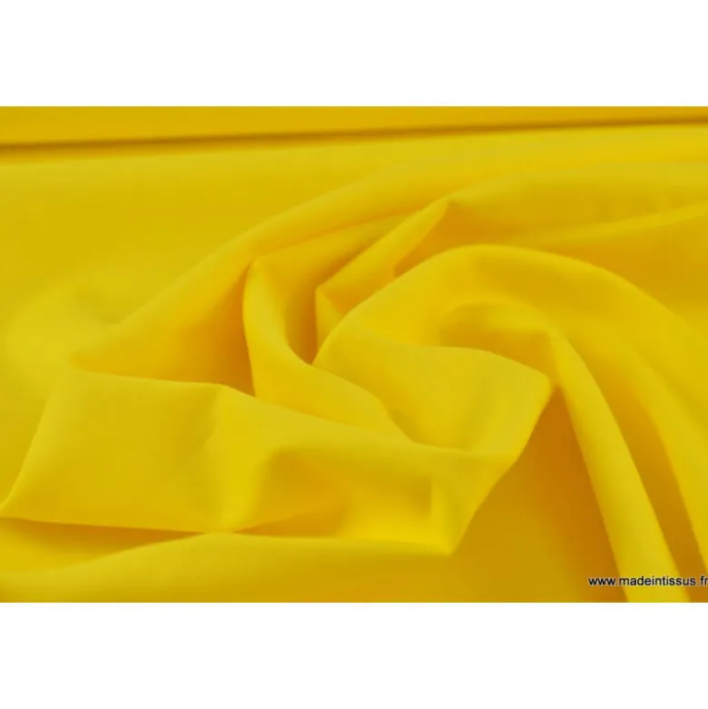 tissu Popeline coton OEKO TEX uni jaune citron