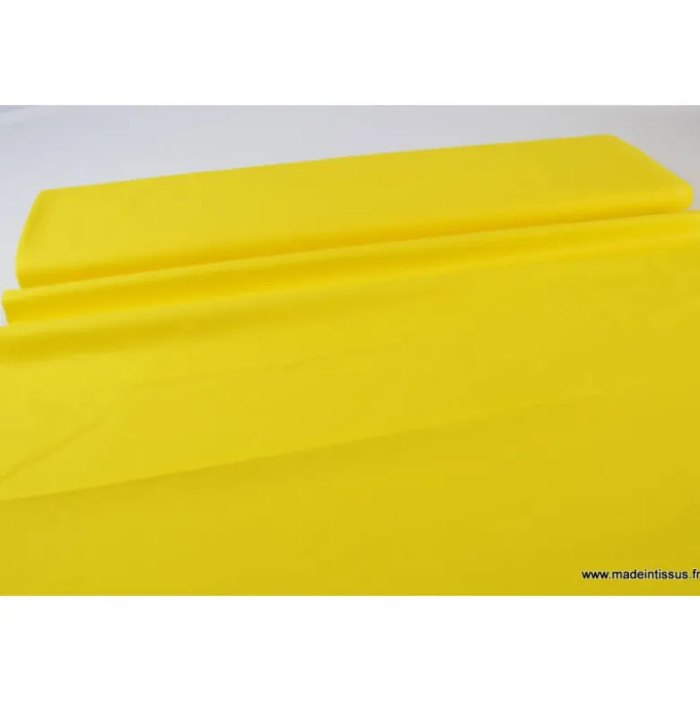 tissu Popeline coton OEKO TEX uni jaune citron