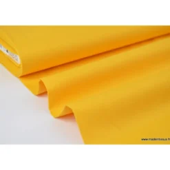 tissu Popeline coton OEKO TEX uni jaune