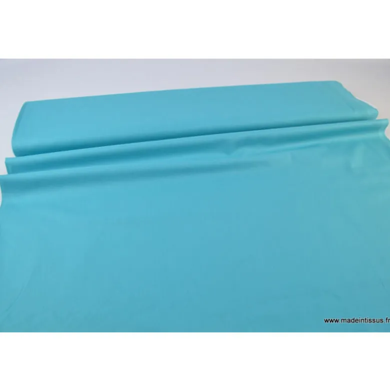 Tissu Popeline coton OEKO TEX uni turquoise