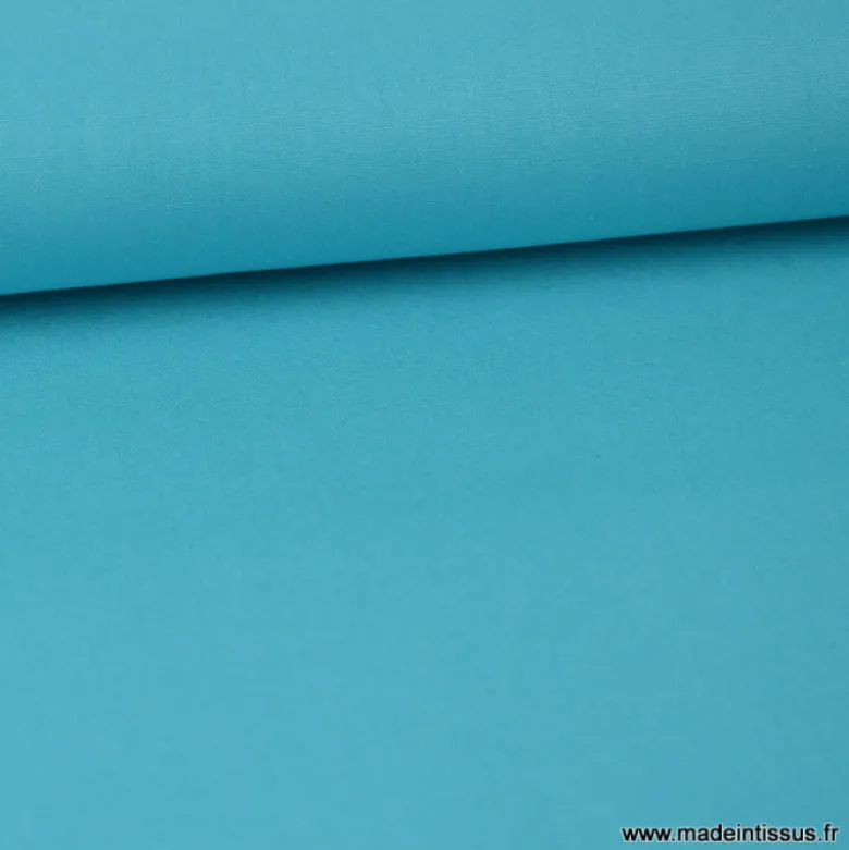 Tissu Popeline coton OEKO TEX uni turquoise