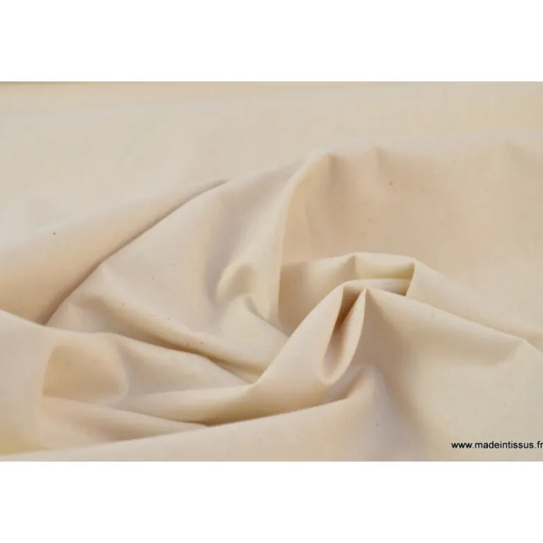 Tissu Popeline coton OEKO TEX uni naturel