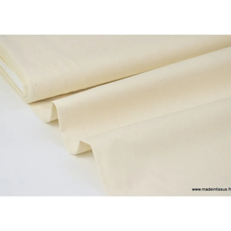 Tissu Popeline coton OEKO TEX uni naturel