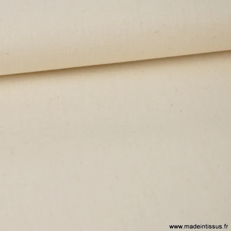 Tissu Popeline coton OEKO TEX uni naturel