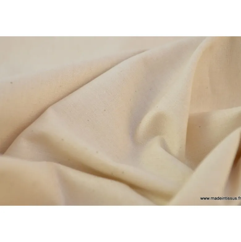 Tissu Popeline coton OEKO TEX uni naturel