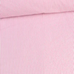 Tissu popeline coton rayures tissé teint coloris fuchsia - OEKO TEX