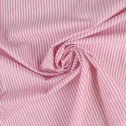 Tissu popeline coton rayures tissé teint coloris fuchsia - OEKO TEX