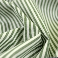 Tissu popeline coton rayures tissé teint coloris vert sapin - OEKO TEX