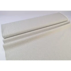 Tissu popeline coton rayures SABLE (beige) et blanches tissé teint - OEKO TEX