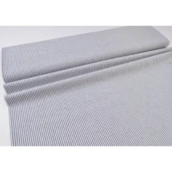 Tissu popeline coton rayures bleu marine et blanches tissé teint - OEKO TEX
