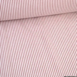 Tissu popeline coton rayures tissé teint coloris Terracotta - OEKO TEX