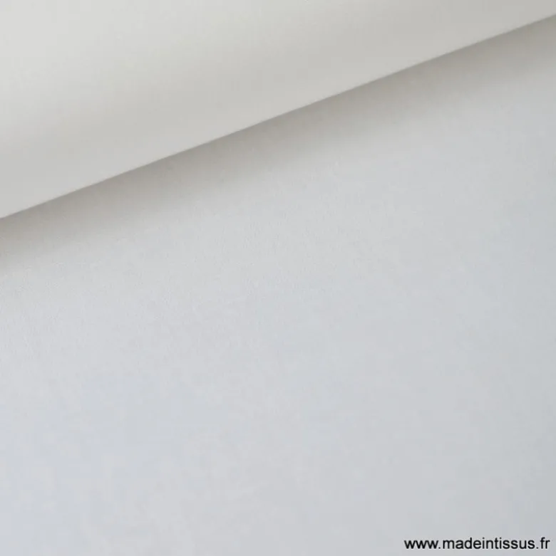 Tissu Popeline coton uni blanc - OEKO TEX