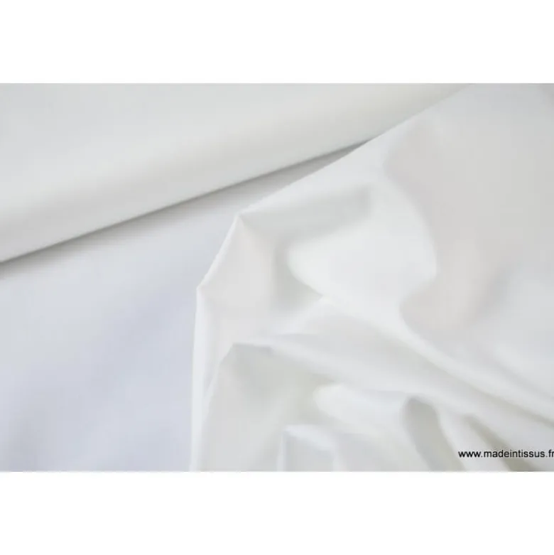 Tissu Popeline coton uni blanc - OEKO TEX