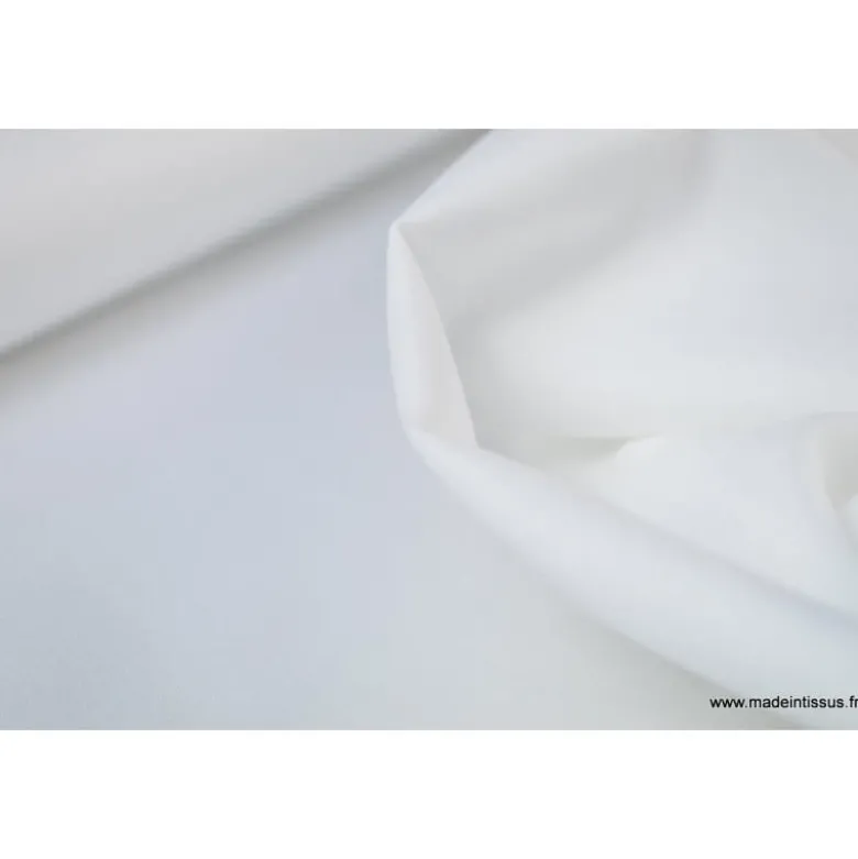 Tissu Popeline coton uni blanc - OEKO TEX