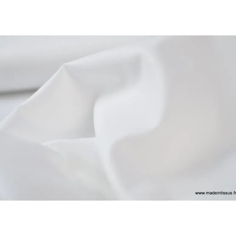 Tissu Popeline coton uni blanc - OEKO TEX