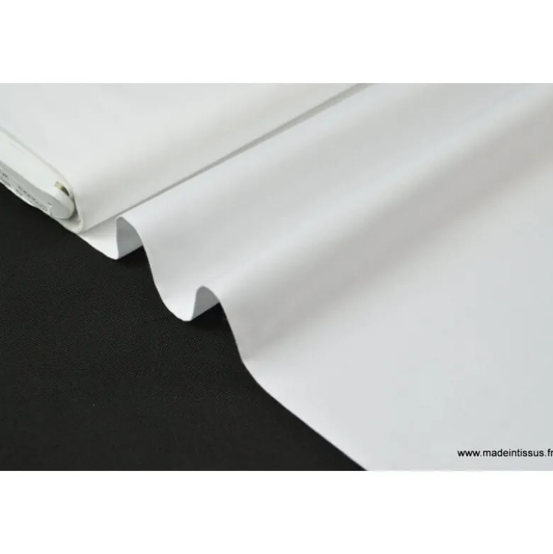 Tissu Popeline coton uni blanc - OEKO TEX