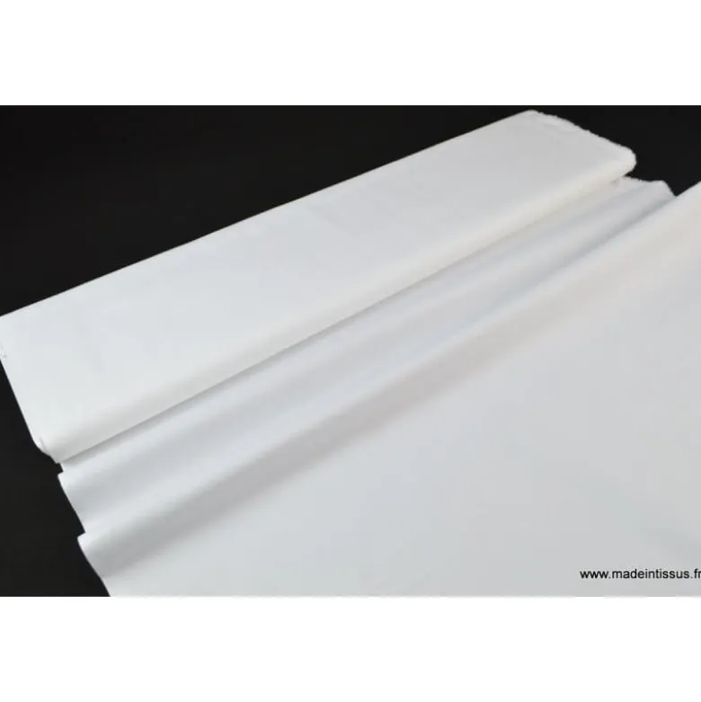Tissu Popeline coton uni blanc - OEKO TEX