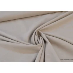 Tissu popeline coton uni tissé teint chambray coloris beige sable - OEKO TEX