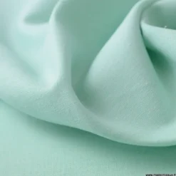 Tissu popeline coton uni tissé teint chambray coloris Vert MENTHE - OEKO TEX