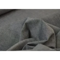 Tissu popeline coton uni tissé teint chambray coloris Noir - OEKO TEX