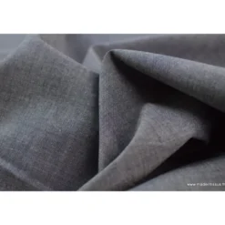 Tissu popeline coton uni tissé teint chambray coloris marine - OEKO TEX