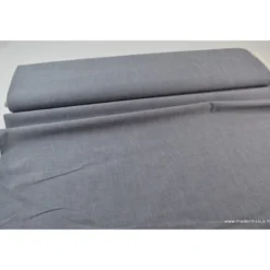 Tissu popeline coton uni tissé teint chambray coloris marine - OEKO TEX