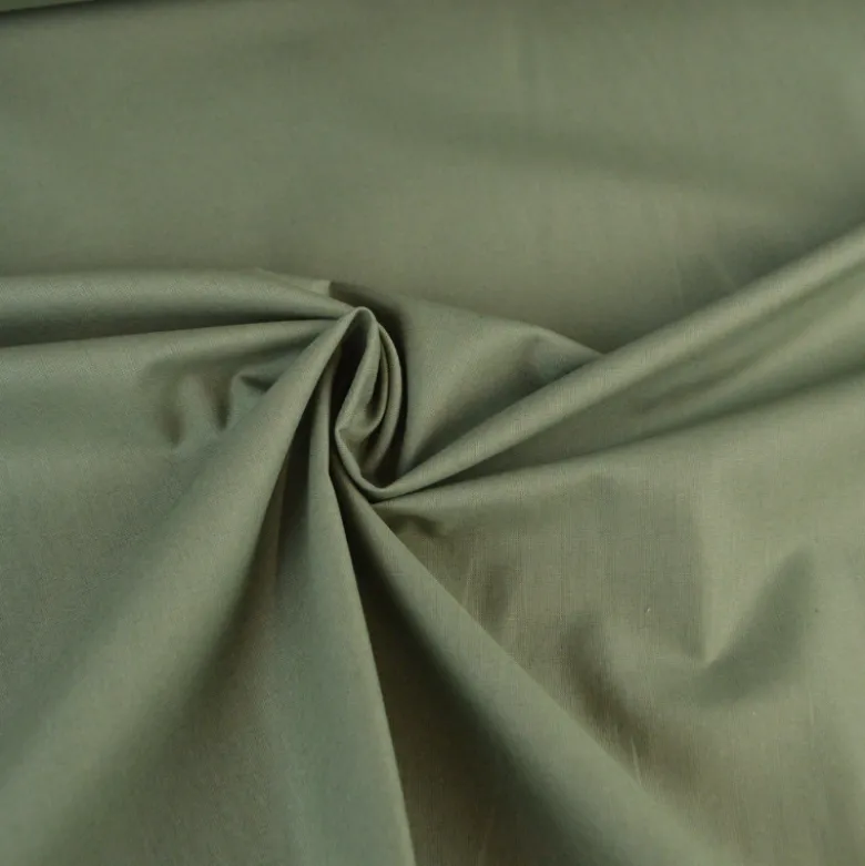 Tissu popeline coton Vert olive - OEKO TEX