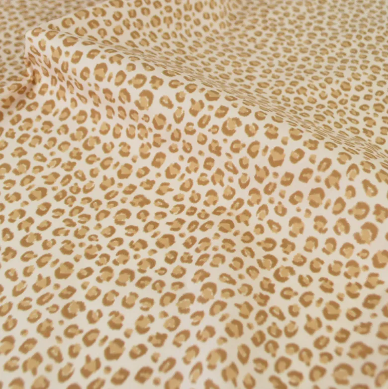 Tissu Popeline de coton Balzac motif léopard beige rosé - OEKO TEX