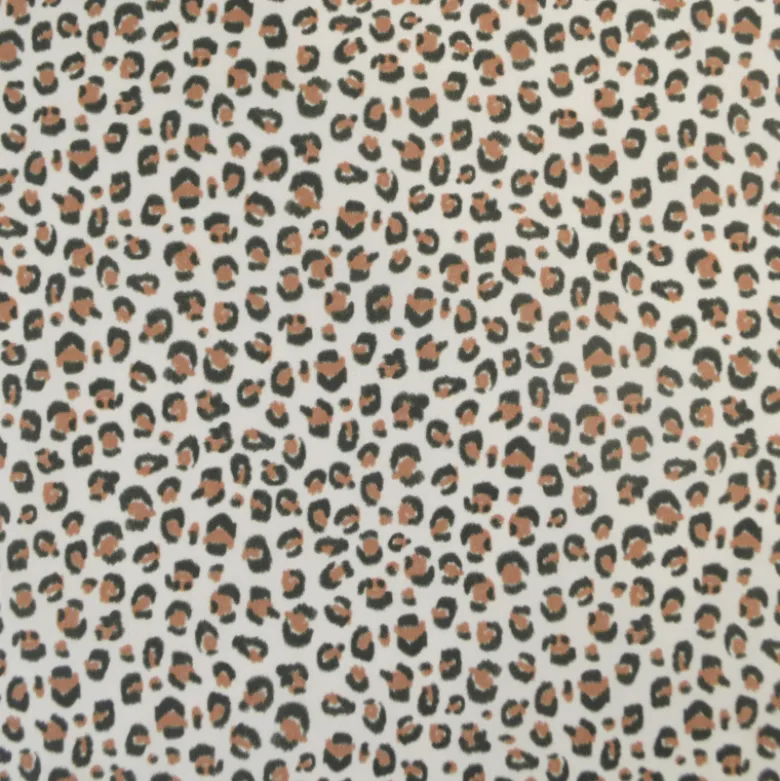 Tissu Popeline de coton Balzac motif léopard écru - OEKO TEX