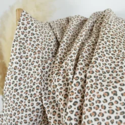Tissu Popeline de coton Balzac motif léopard écru - OEKO TEX