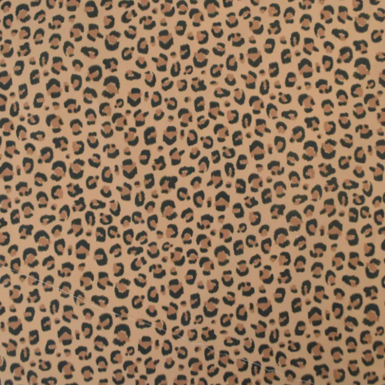 Tissu Popeline de coton Balzac motif léopard camel - OEKO TEX