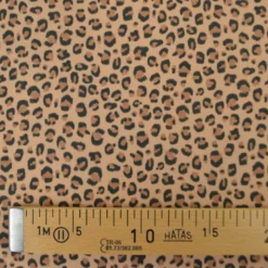 Tissu Popeline de coton Balzac motif léopard camel - OEKO TEX
