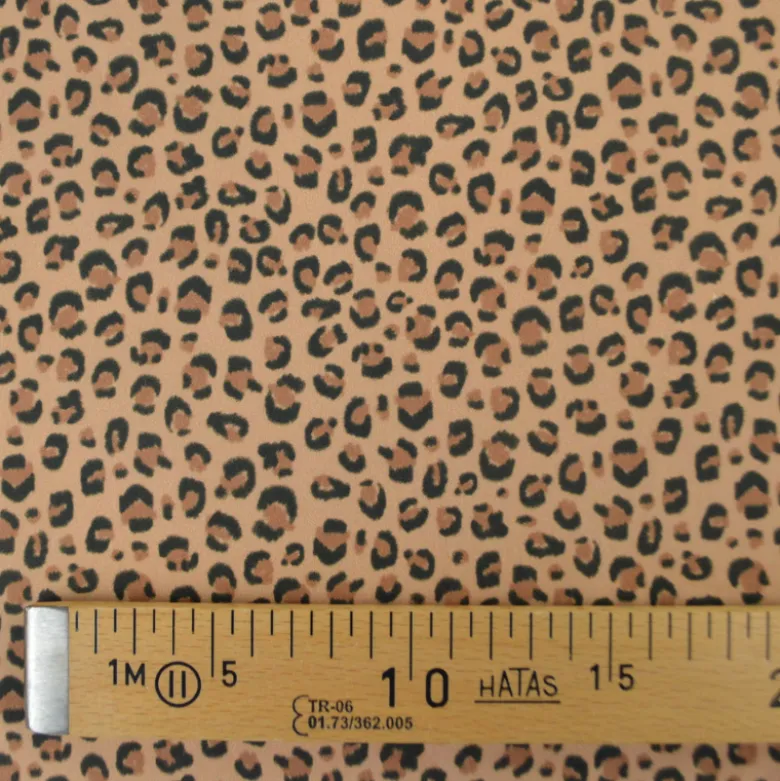Tissu Popeline de coton Balzac motif léopard camel - OEKO TEX