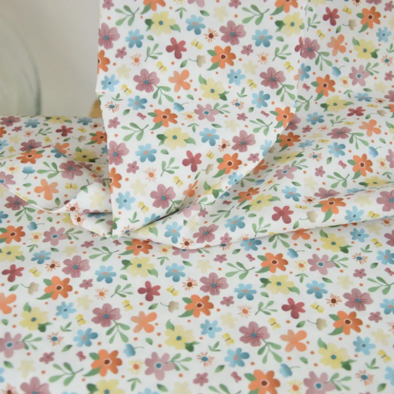 Tissu popeline de coton Ilusion motif petites fleurs multicolores